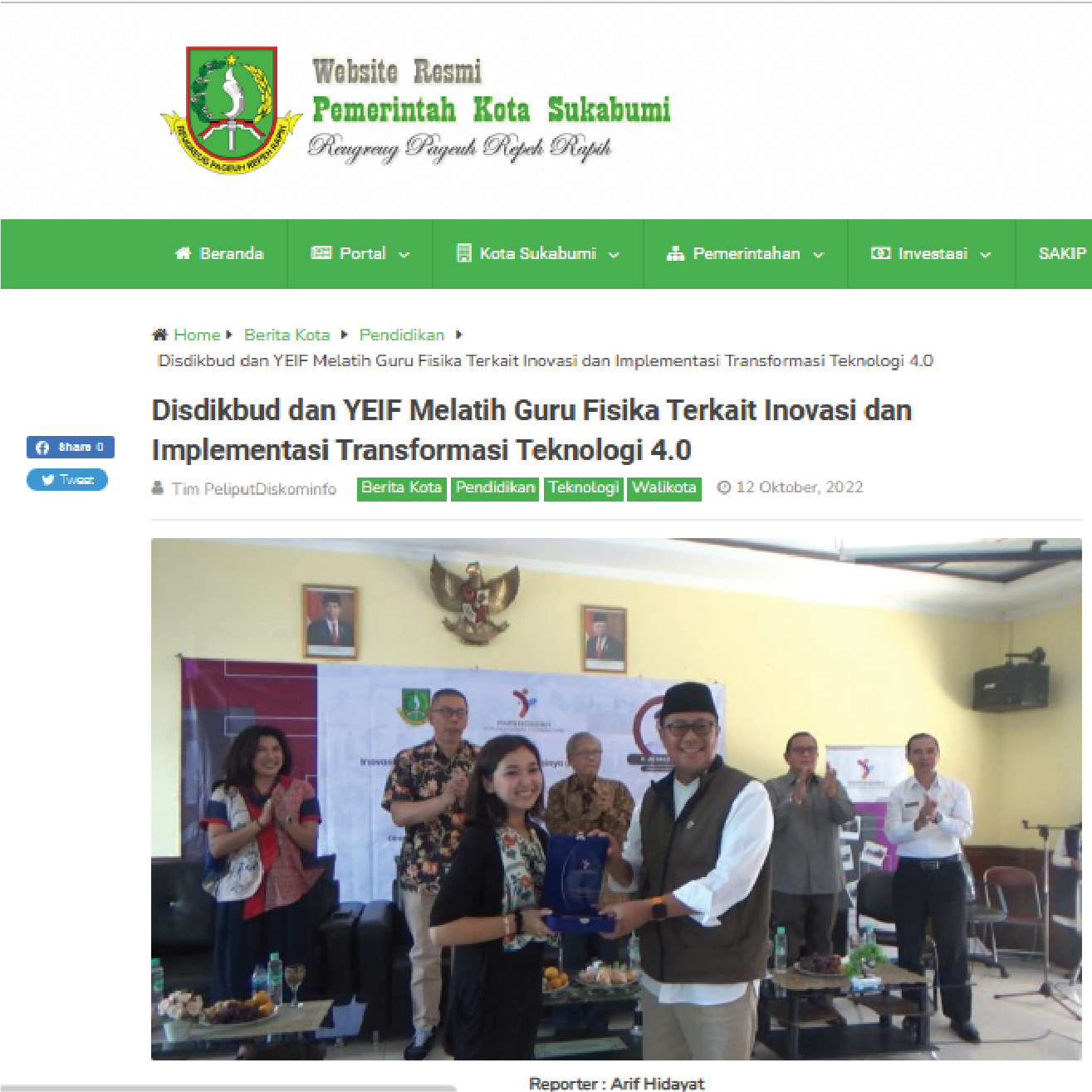 Disdikbud dan YEIF Melatih Guru Fisika Terkait Inovasi dan Implementasi Transformasi Teknologi 4.0